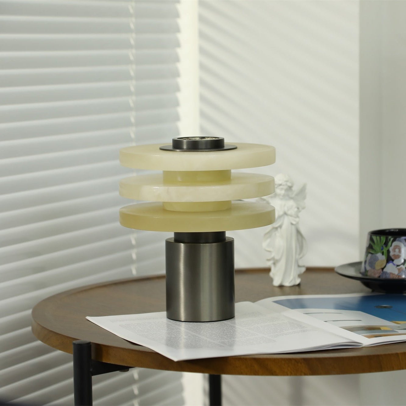 Tiered Obelisk Alabaster Table Lamp