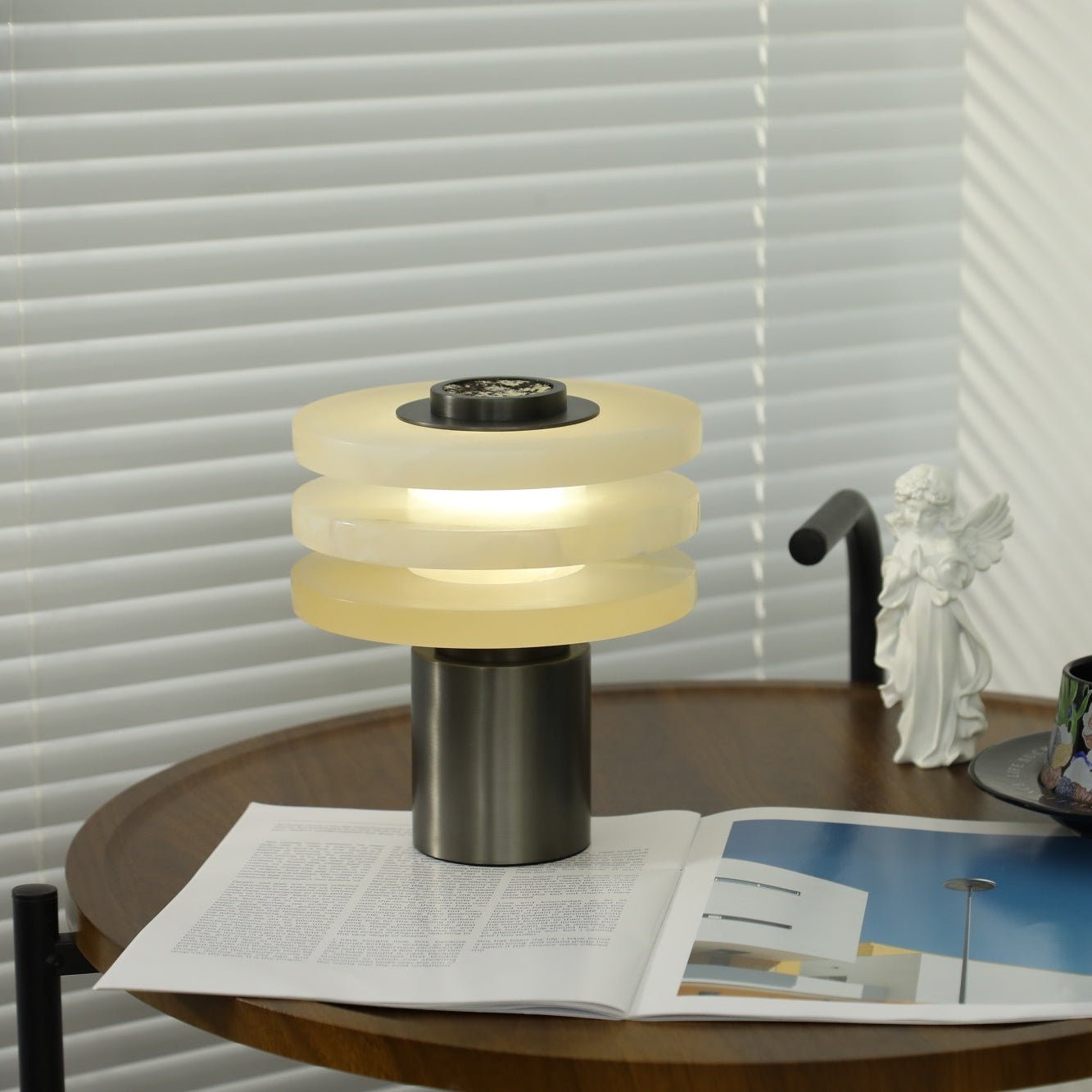 Tiered Obelisk Alabaster Table Lamp