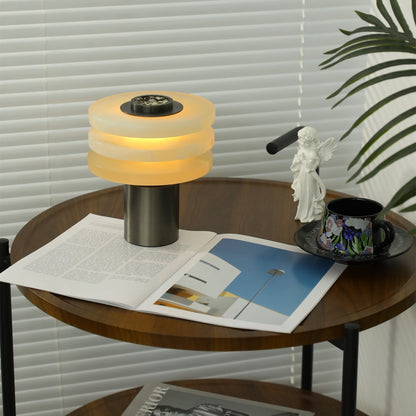 Tiered Obelisk Alabaster Table Lamp