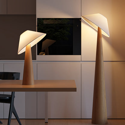 Tilt Hat Wooden Torchiere Lamp Floor Lamp