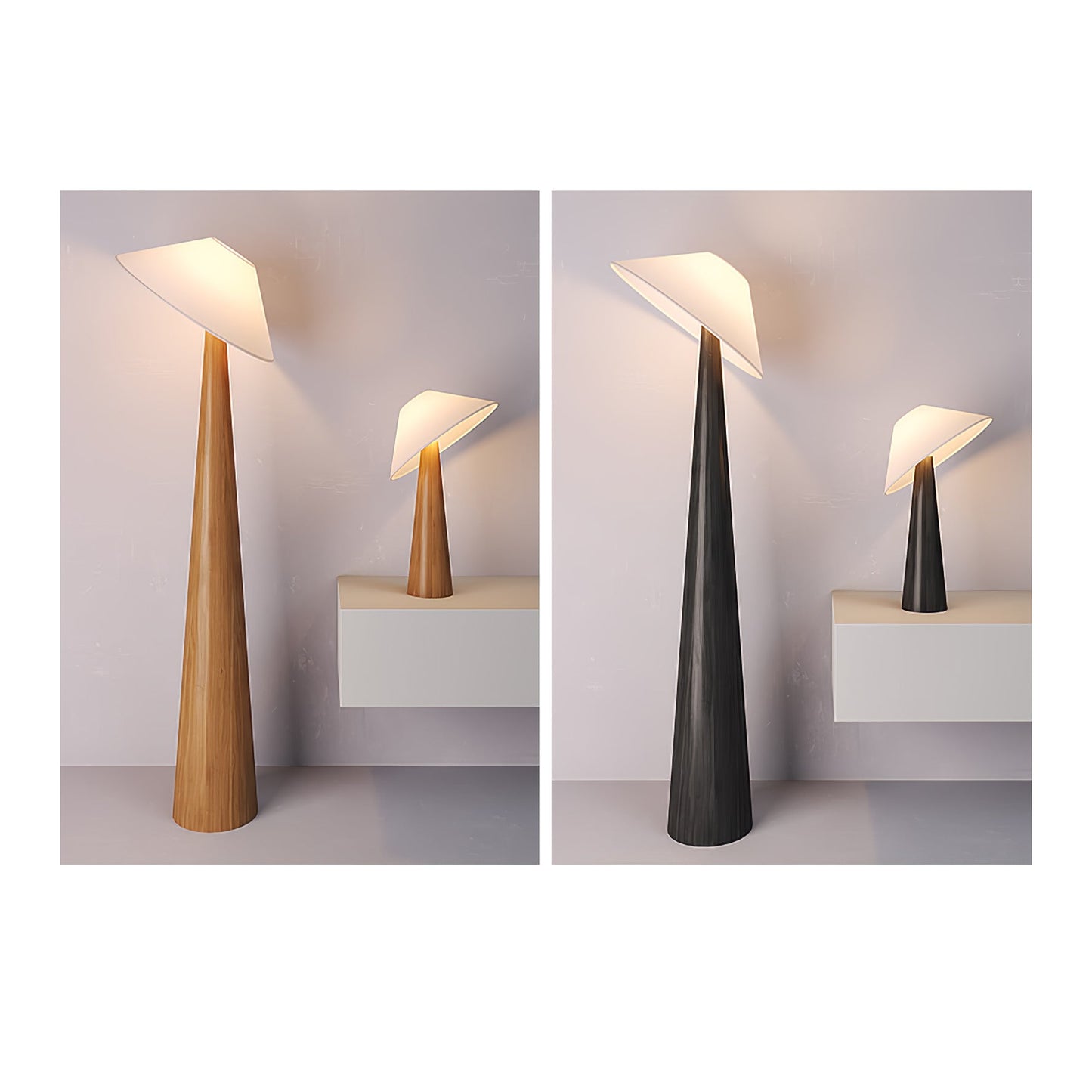 Tilt Hat Wooden Torchiere Lamp Floor Lamp