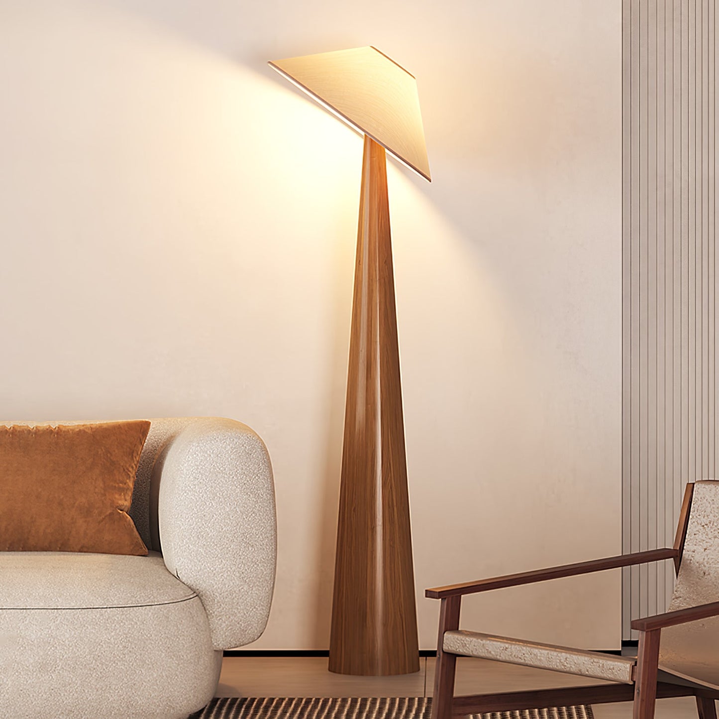 Tilt Hat Wooden Torchiere Lamp Floor Lamp