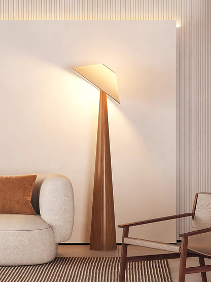 Tilt Hat Wooden Torchiere Lamp Floor Lamp