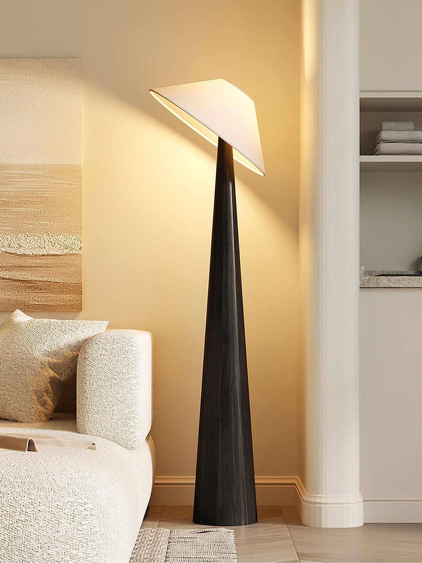 Tilt Hat Wooden Torchiere Lamp Floor Lamp