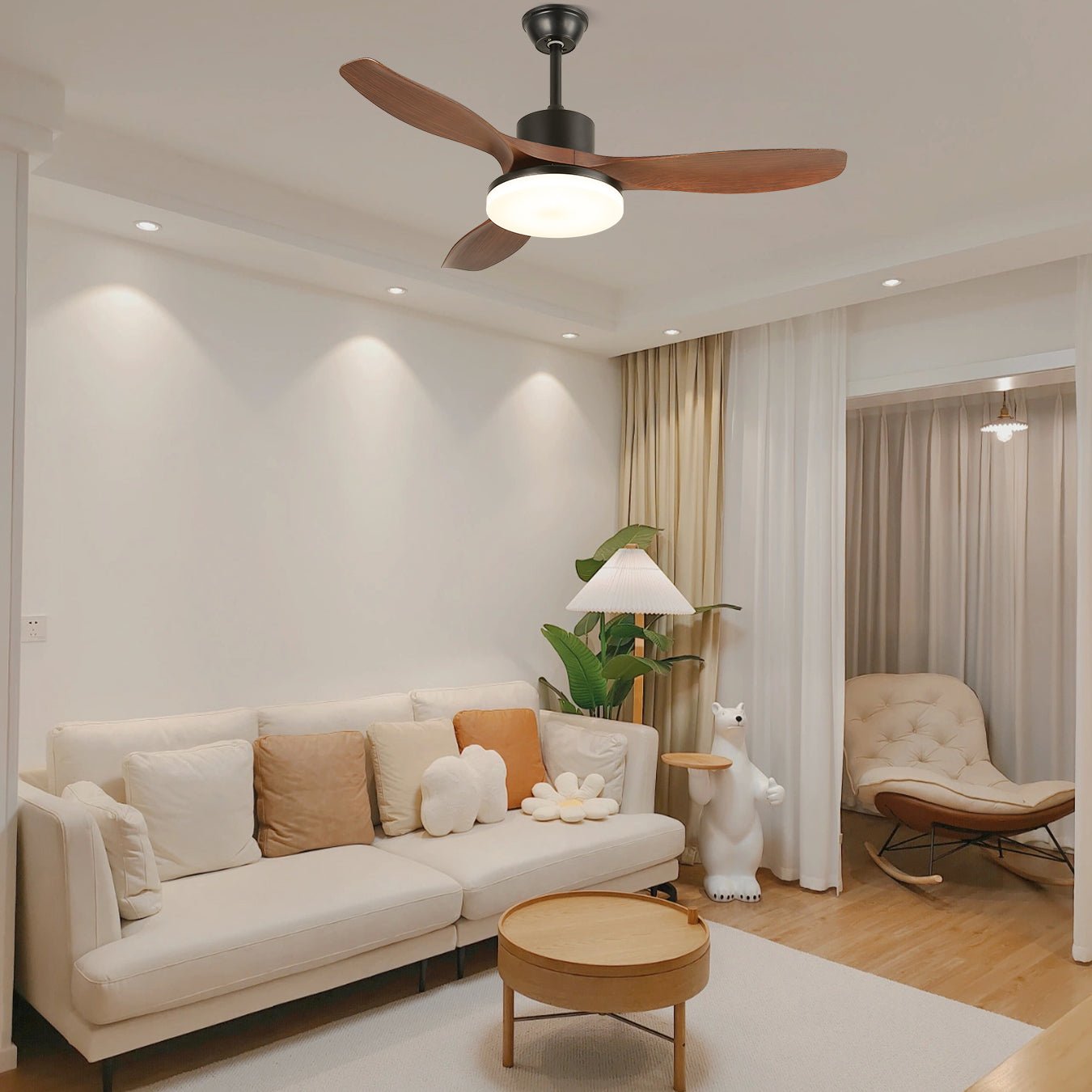 Morty Adams Wooden 48"/52" Ceiling light Ceiling Fan Light