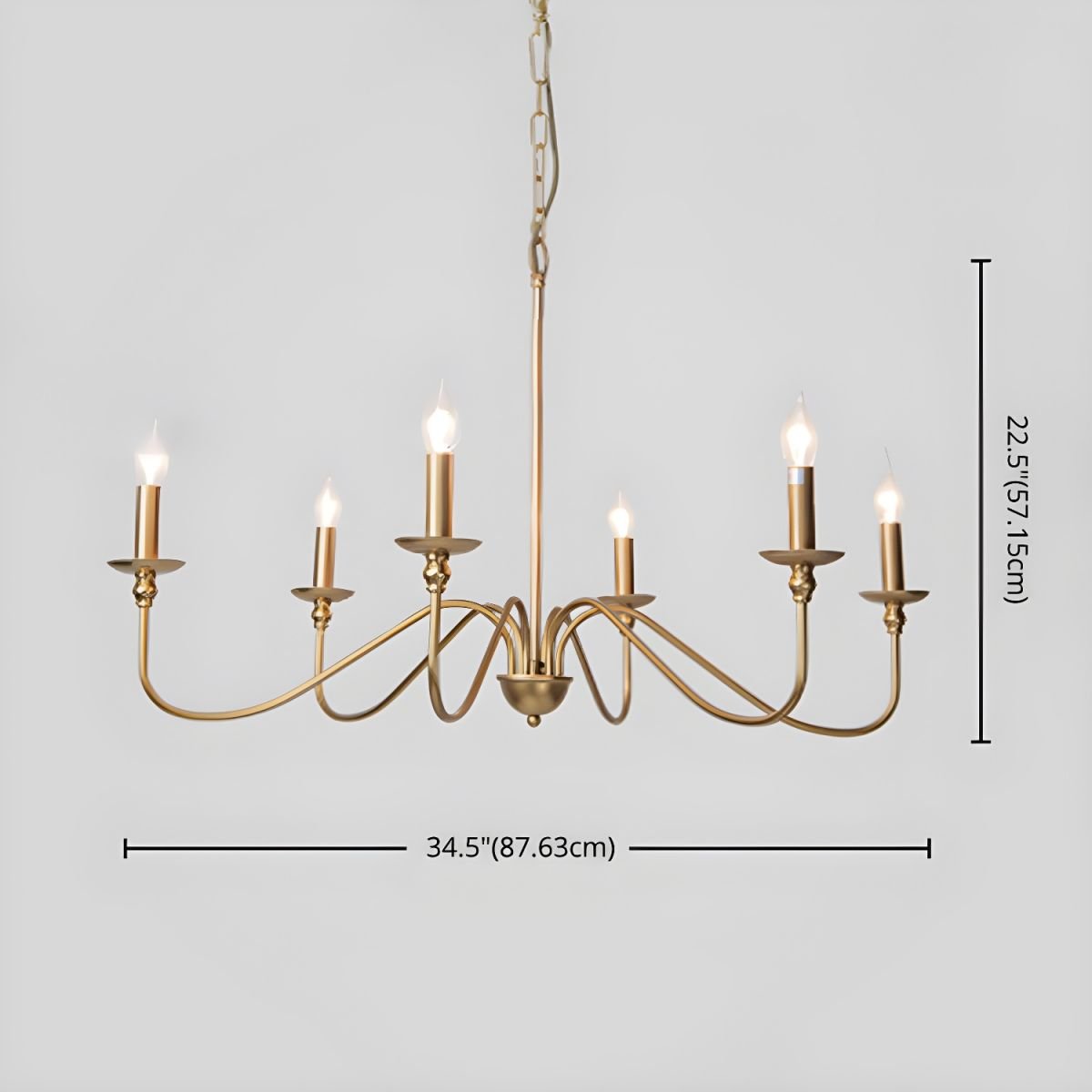 Timeless Gold Candle Pendant light Chandelier