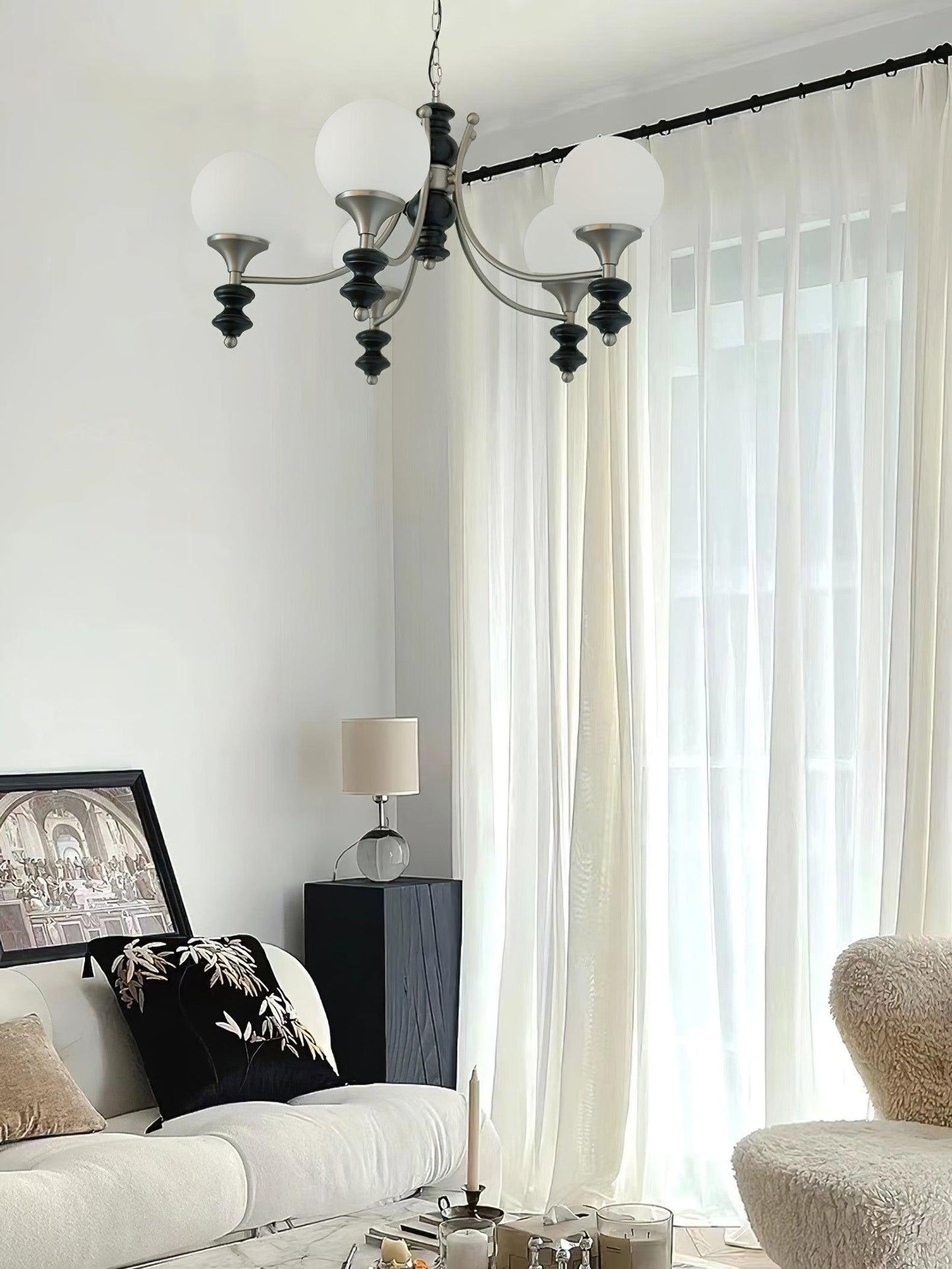 Tina Wooden Crown Chandelier