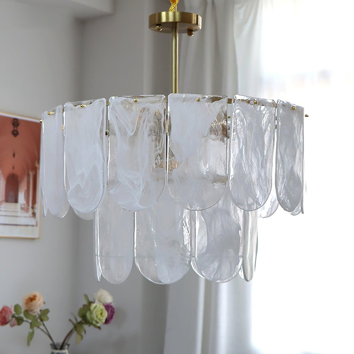 Traditional Classic Metal Glass Pendant light Chandelier