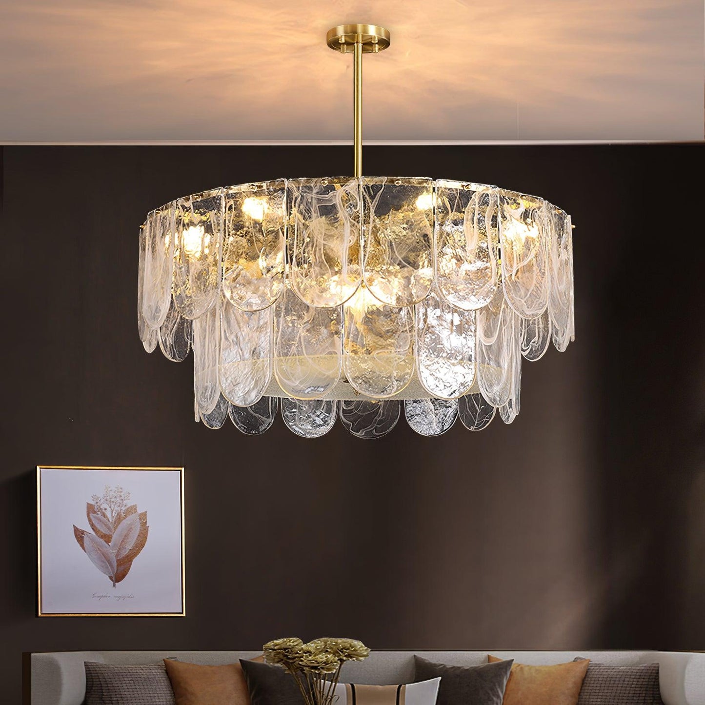 Traditional Classic Metal Glass Pendant light Chandelier