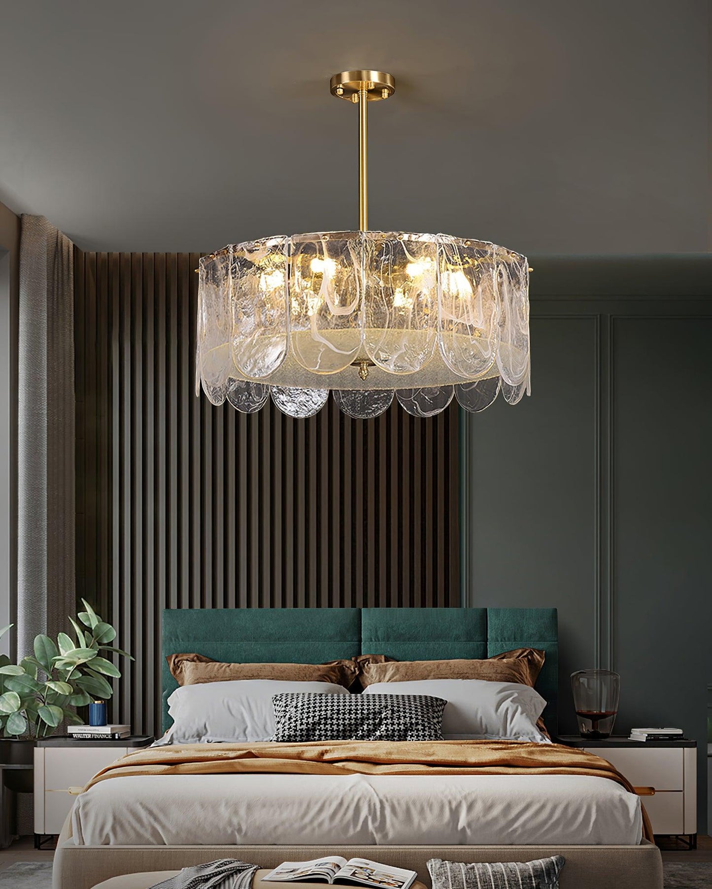 Traditional Classic Metal Glass Pendant light Chandelier