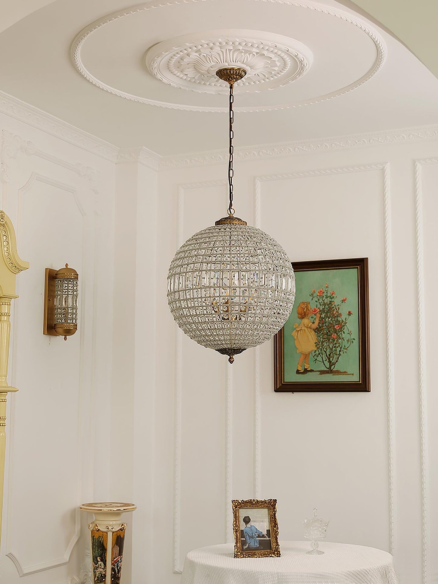 Traditional Gold Globe Gasolier Chandelier