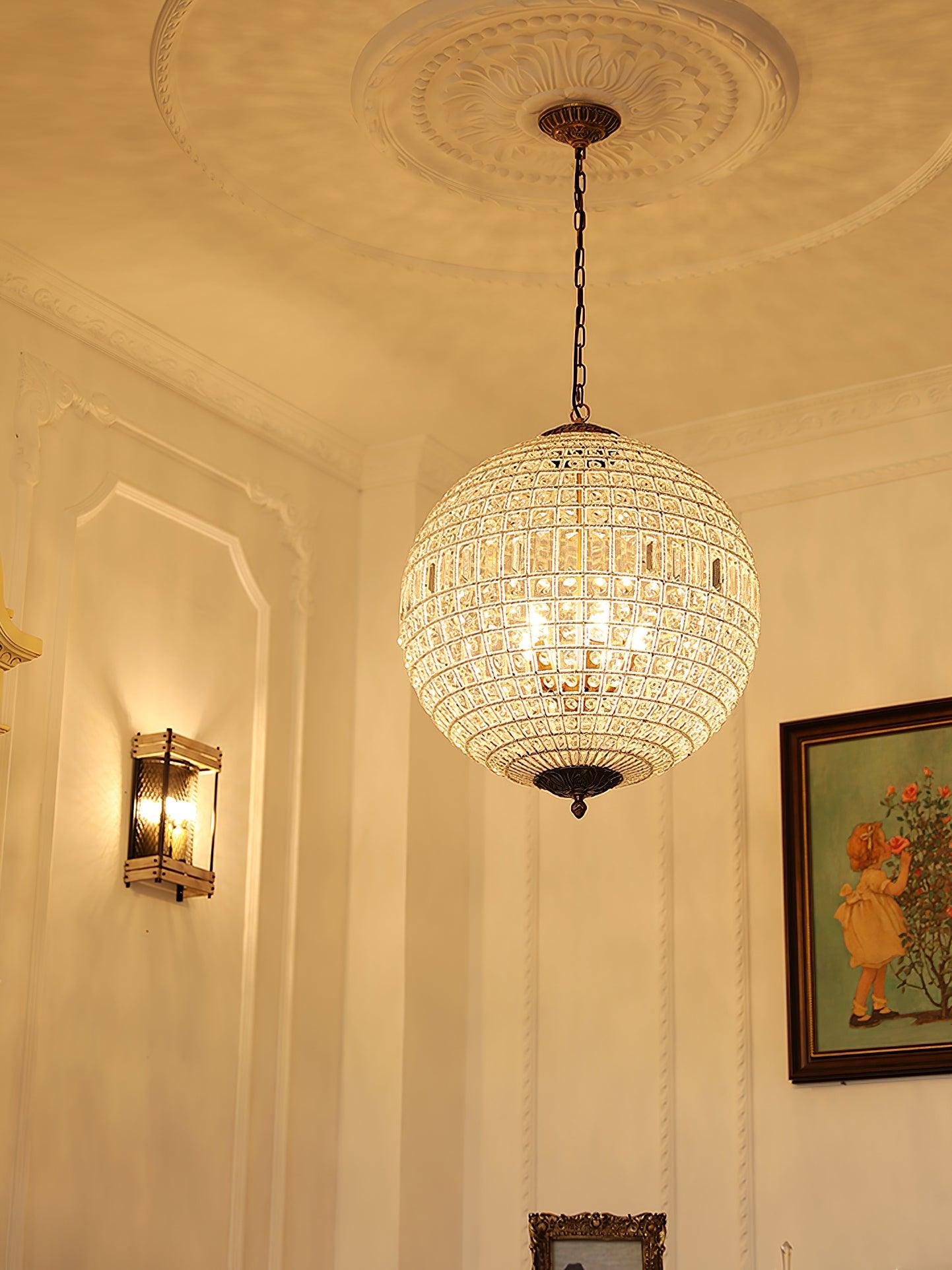 Traditional Gold Globe Gasolier Chandelier