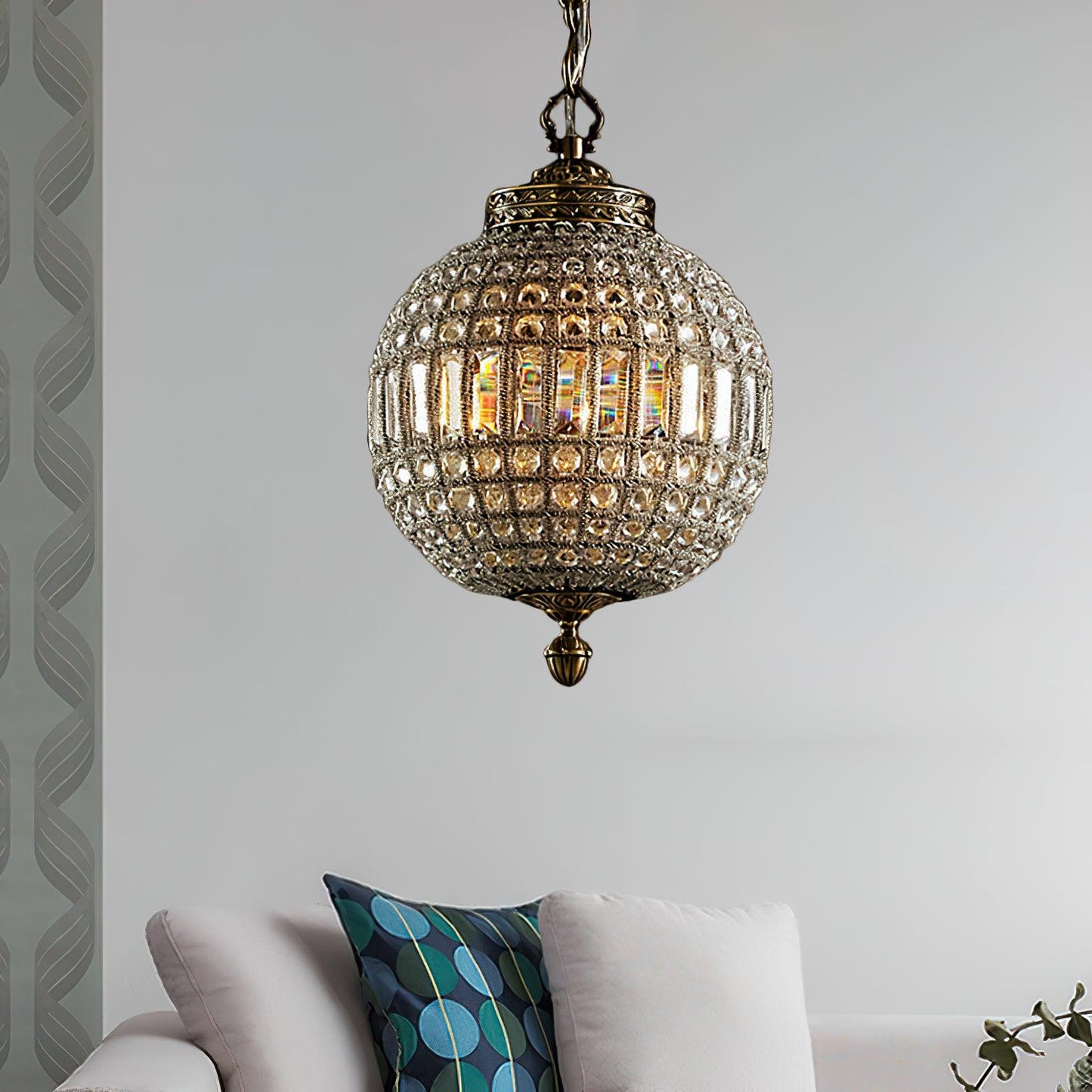 Traditional Gold Globe Gasolier Chandelier