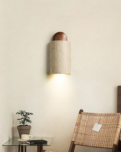 Travertine Capsule Wall Sconce