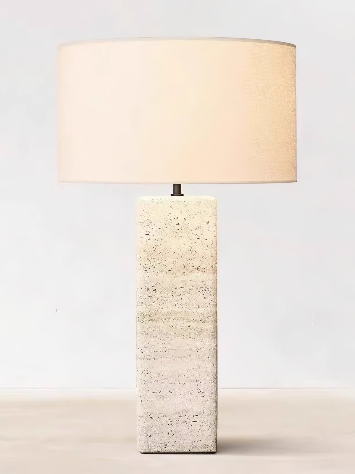 Travertine Column Table Lamp