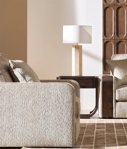 Travertine Column Table Lamp