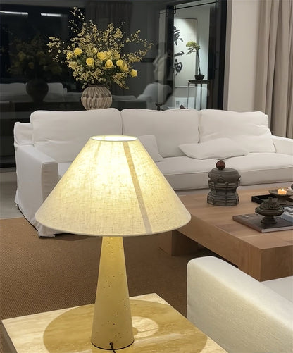 Travertine Column Table Lamp