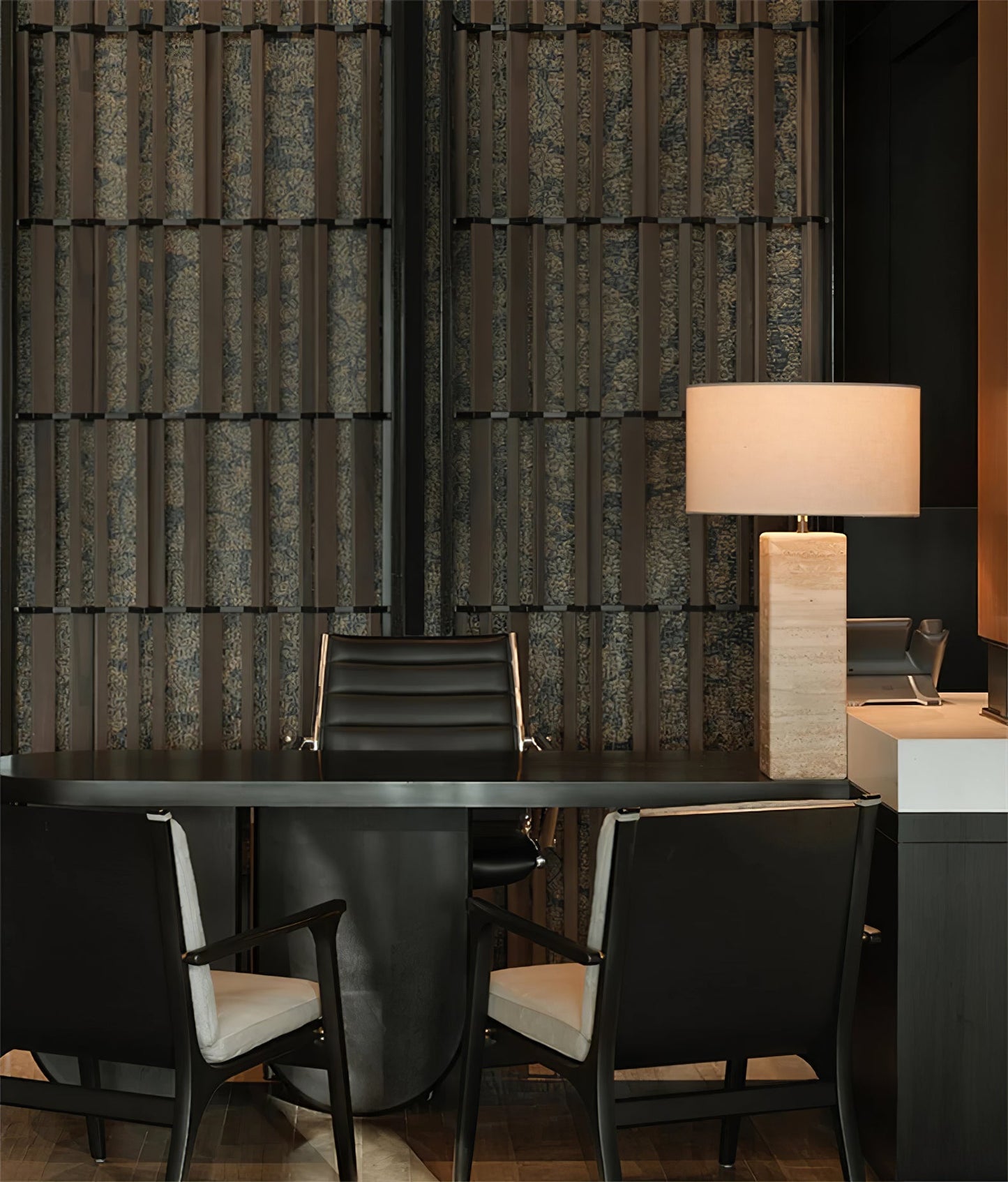 Travertine Column Table Lamp