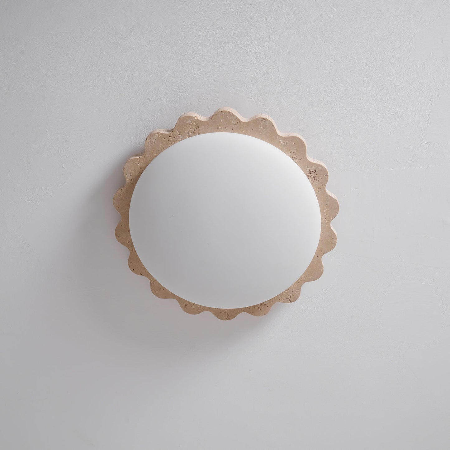 Travertine Scallop Edge Ceiling Light