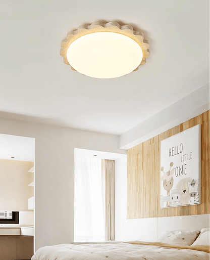 Travertine Scallop Edge Ceiling Light