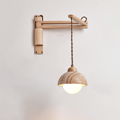 Travertine Swing Arm Wall Sconce