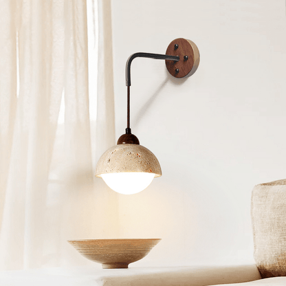 Travertine Swing Arm Wall Sconce