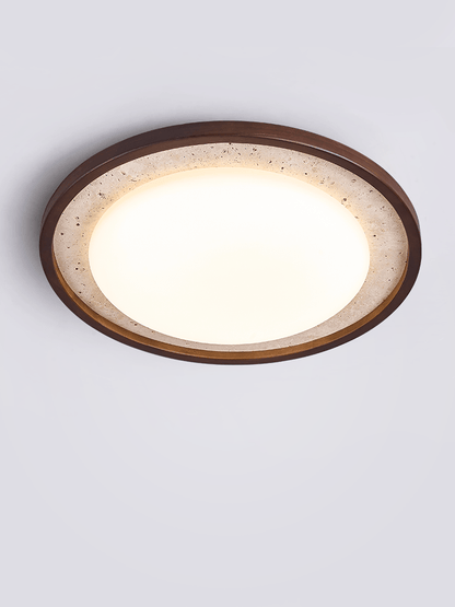 Travertine Wood Ceiling Light