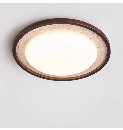 Travertine Wood Ceiling Light