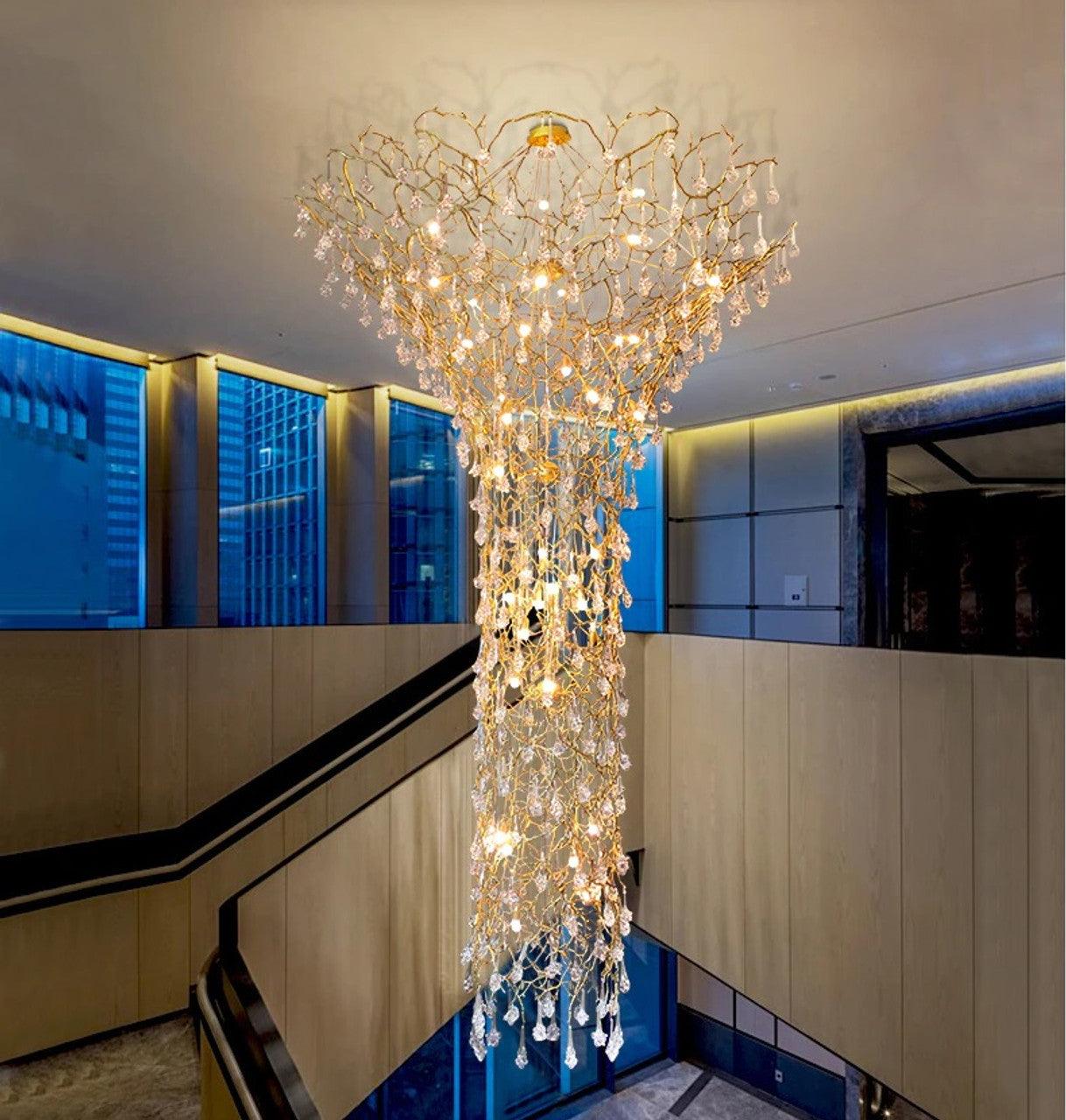 Tree Branch Staircase Ceiling fixture Chandelier