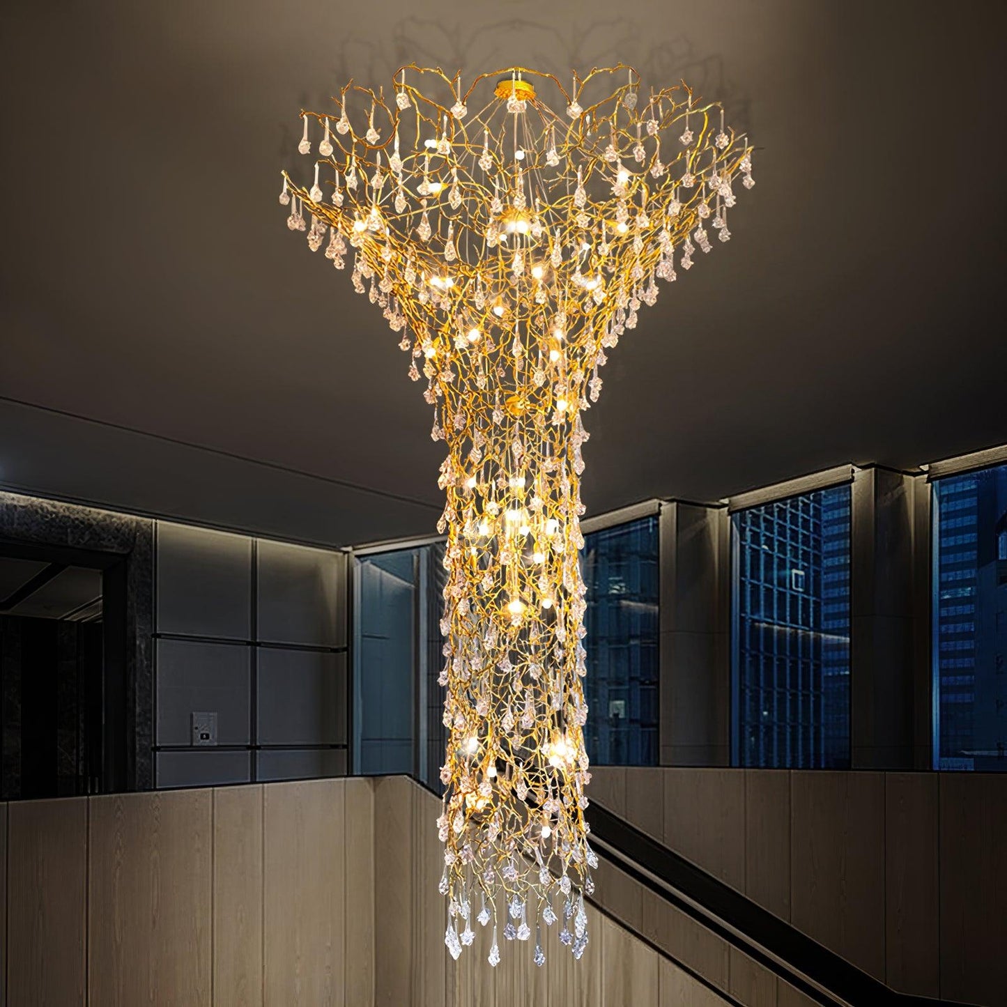 Tree Branch Staircase Ceiling fixture Chandelier