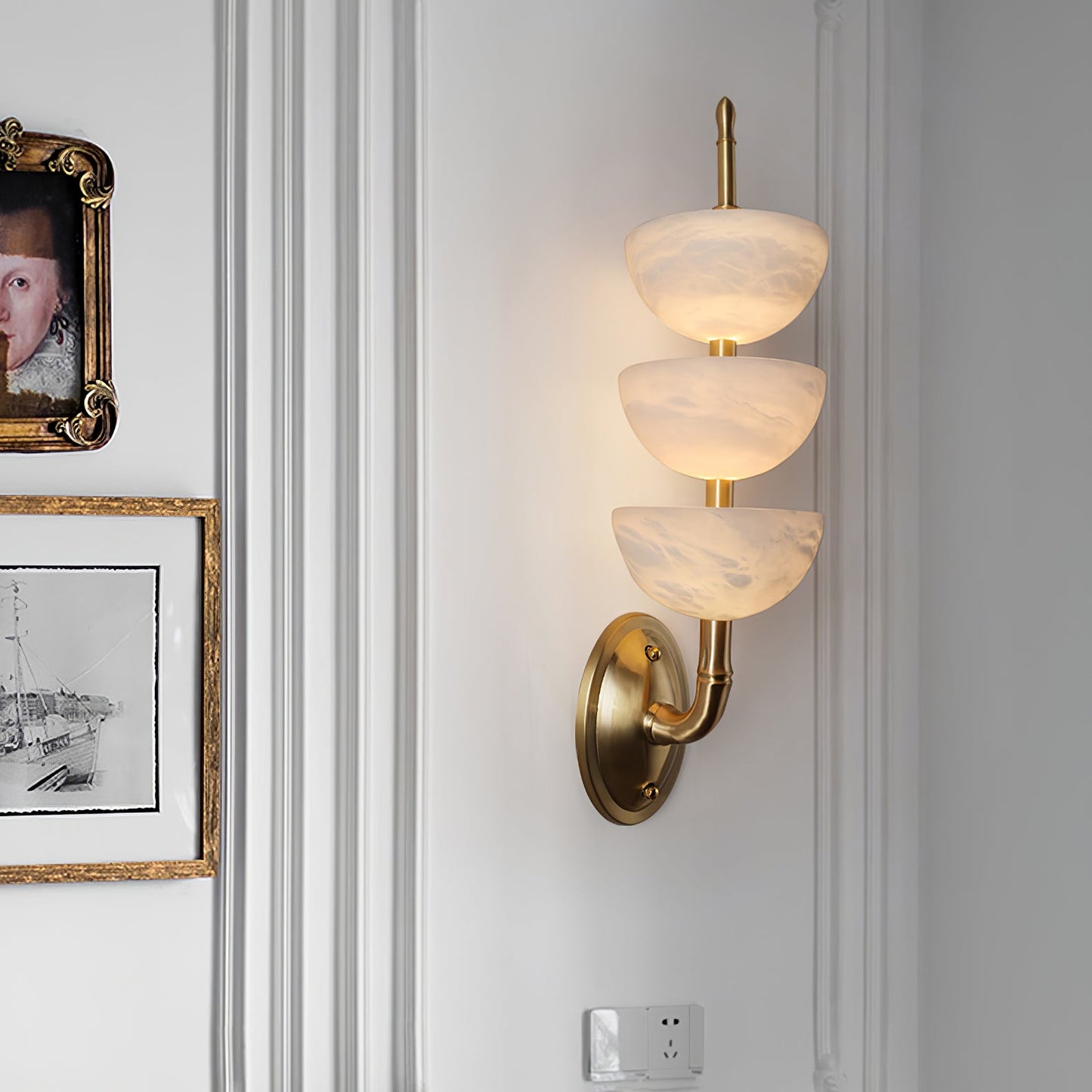 Triple Alabaster Sconce Wall Sconce