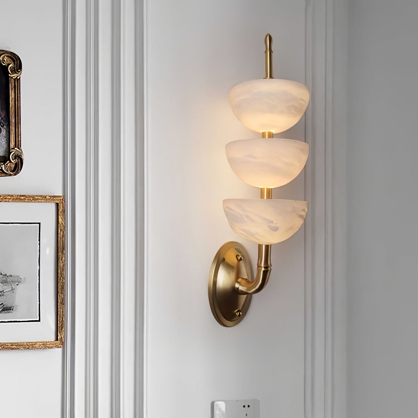 Triple Alabaster Sconce Wall Sconce