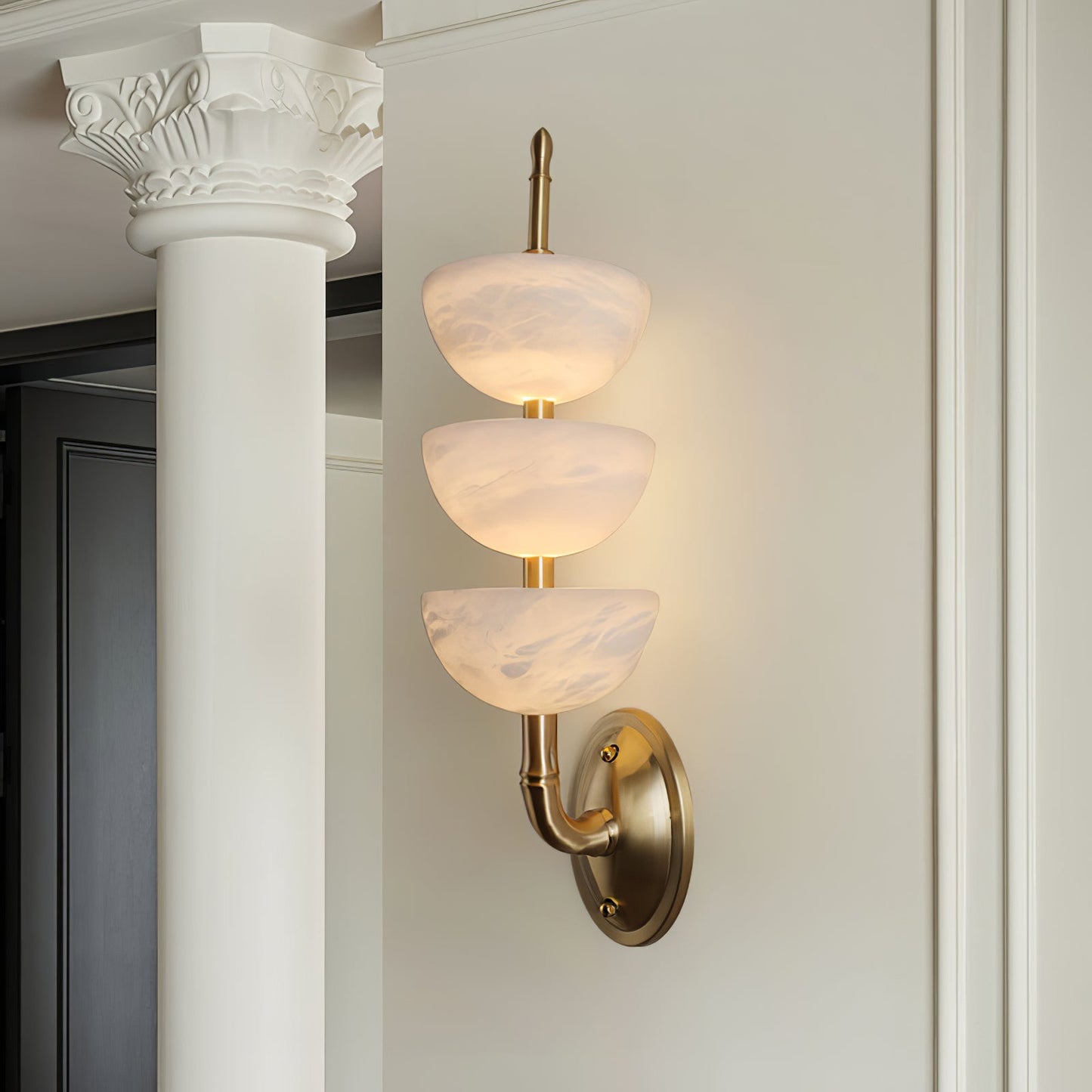 Triple Alabaster Sconce Wall Sconce