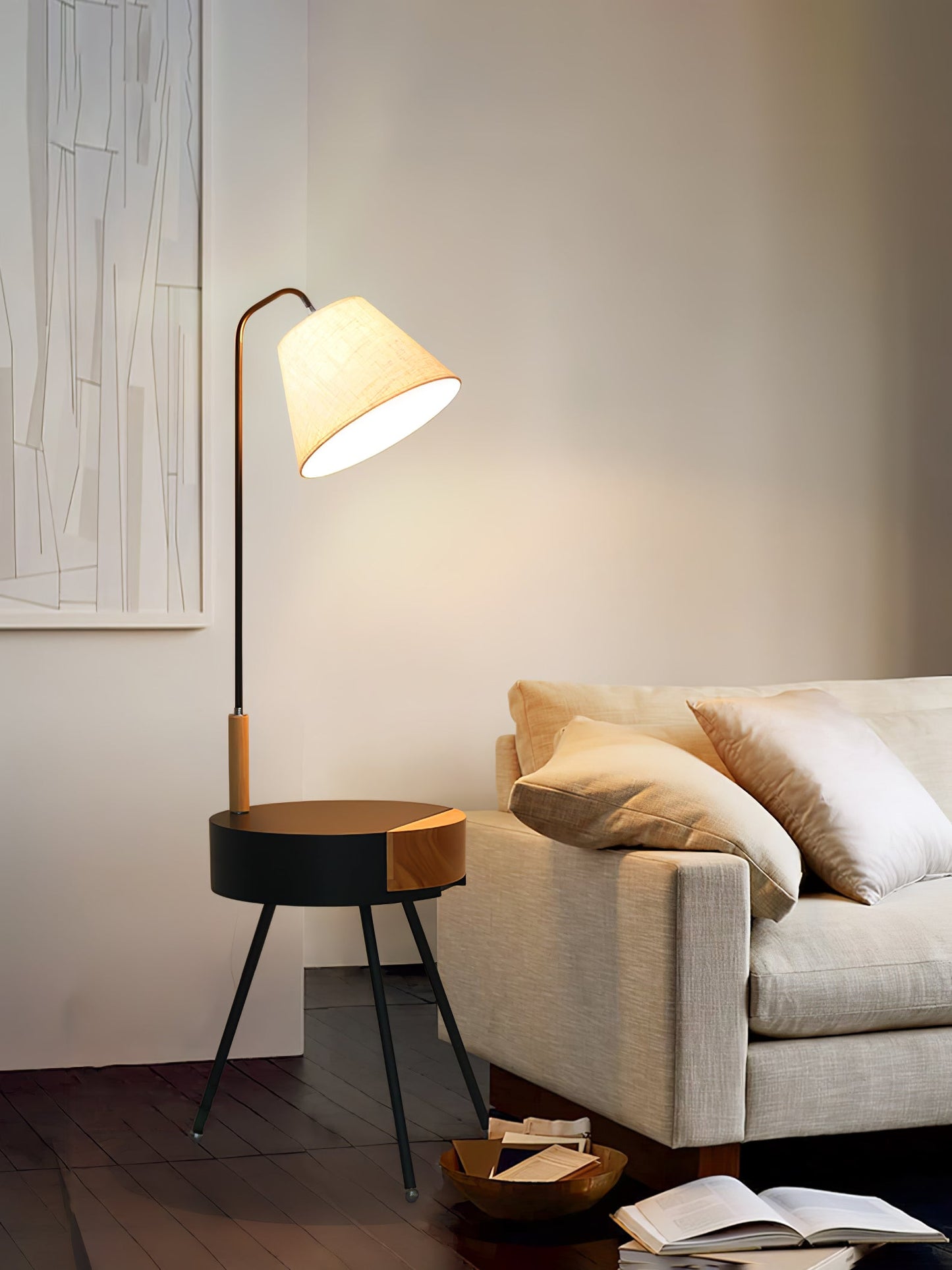 Tripod Fabric Reading Lamp Floor Lamp