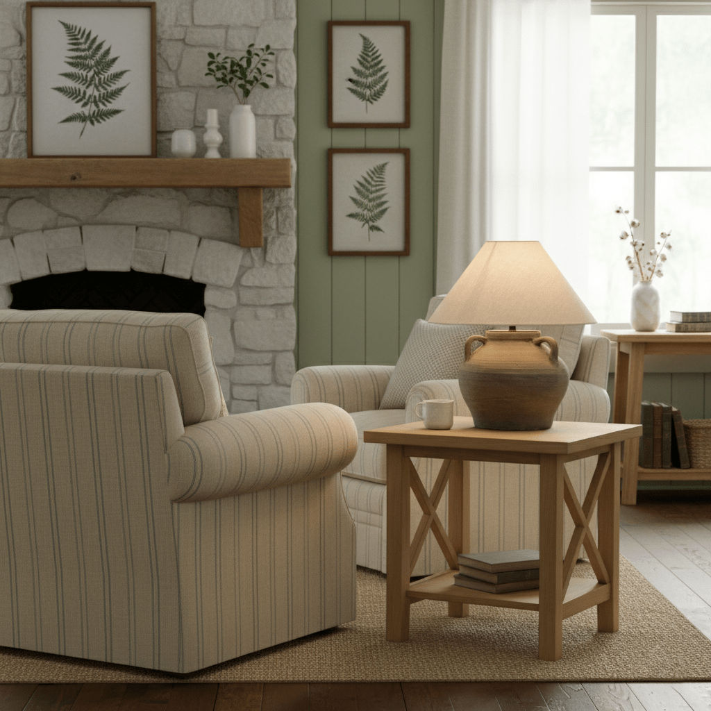 Two Handled Ceramic Jar Table Lamp