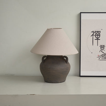 Two Handled Ceramic Jar Table Lamp
