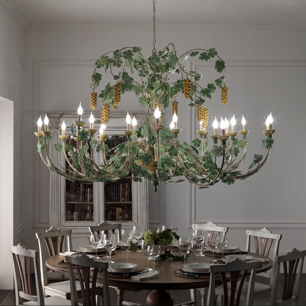 Unique Large Italian Designer Grape Vine Chandelier