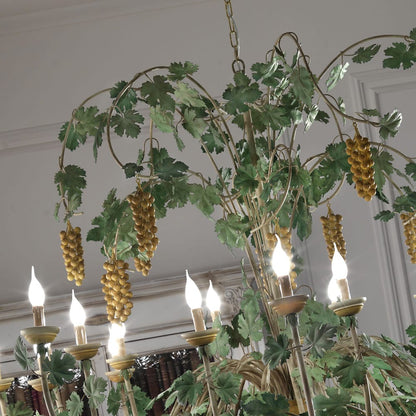 Unique Large Italian Designer Grape Vine Chandelier