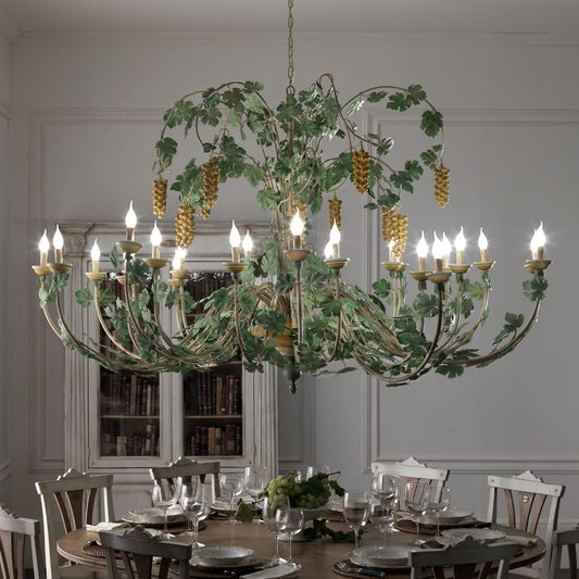 Unique Large Italian Designer Grape Vine Chandelier