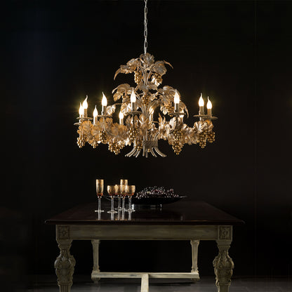 Unique Italian Design Round Gold Chandelier