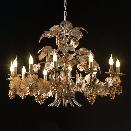 Unique Italian Design Round Gold Chandelier