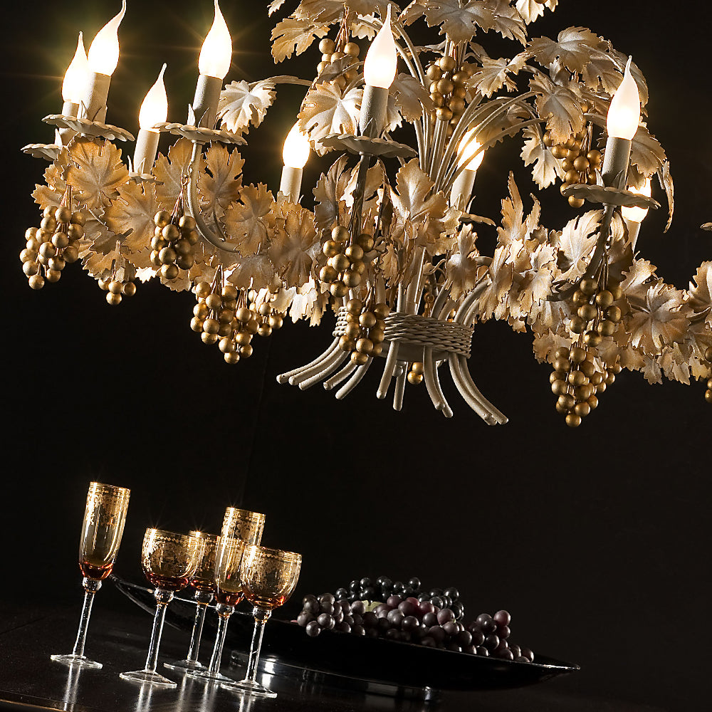 Unique Italian Design Round Gold Chandelier