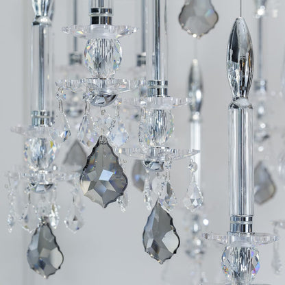 Unique Spotlight Designer Italian Crystal Chandelier With Smokey Drops