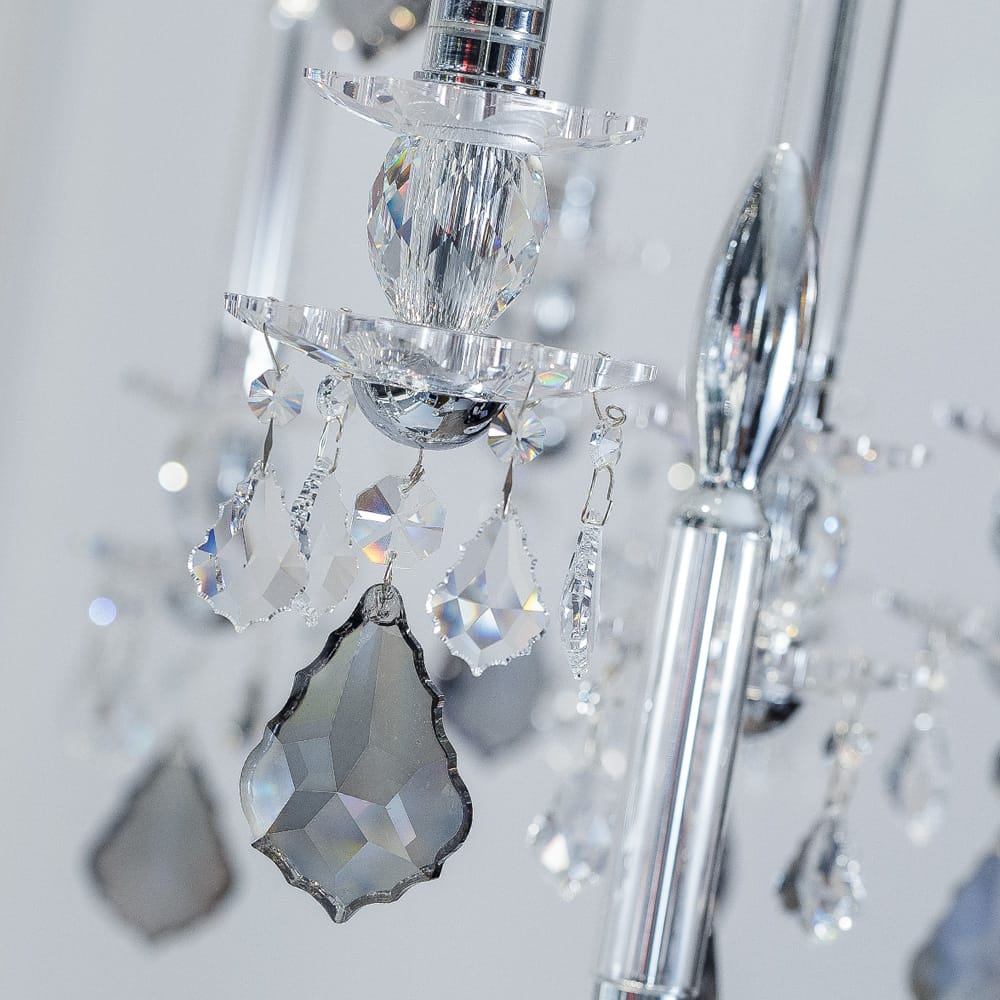 Unique Spotlight Designer Italian Crystal Chandelier With Smokey Drops