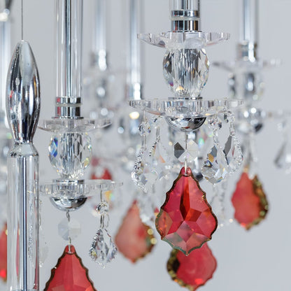 Unique Spotlight Designer Italian Crystal Chandelier With Red Drops