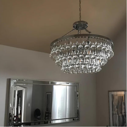 Unique Tiered Crystal Crown Chandelier