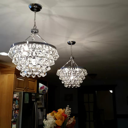 Unique Tiered Crystal Crown Chandelier