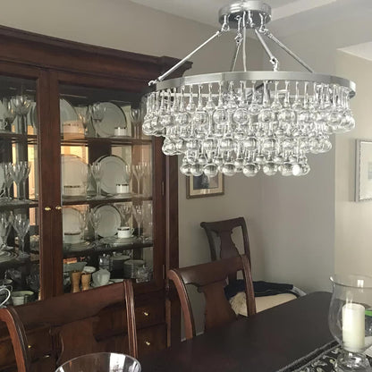 Unique Tiered Crystal Crown Chandelier