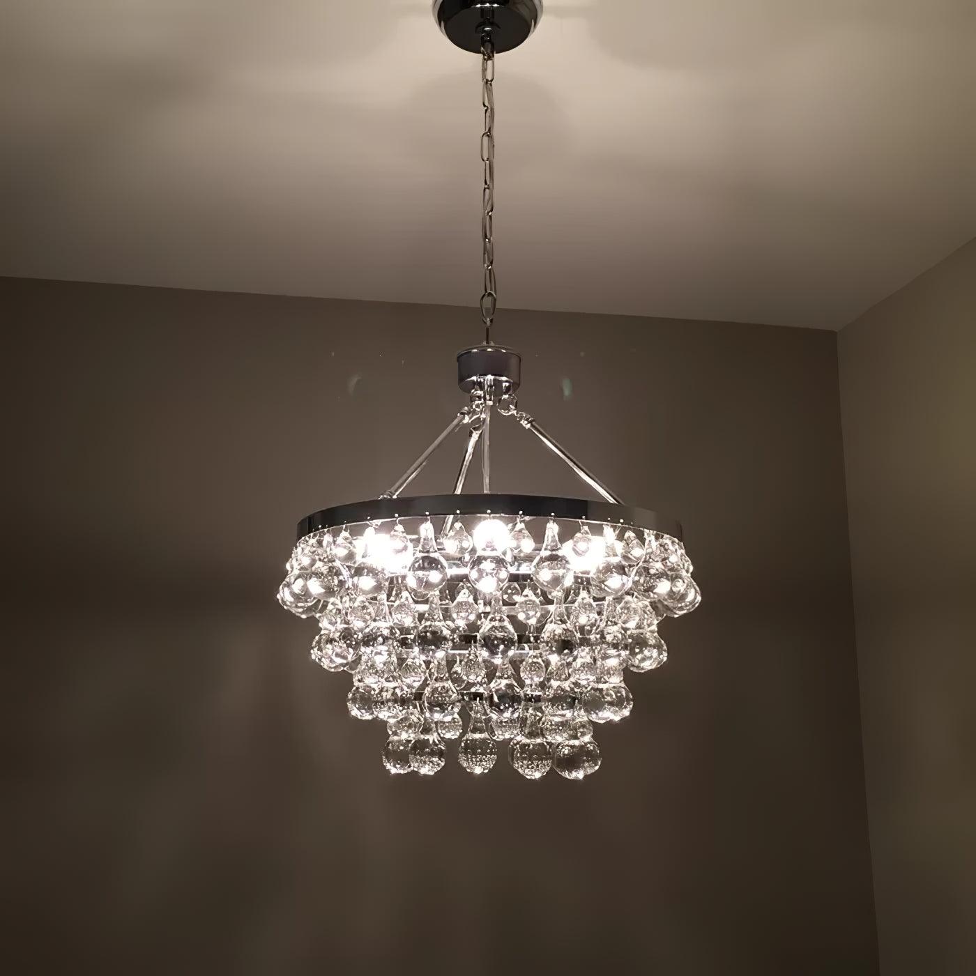 Unique Tiered Crystal Crown Chandelier