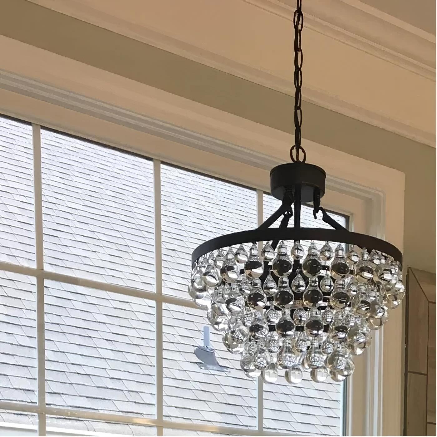 Unique Tiered Crystal Crown Chandelier